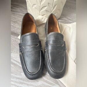 Zara Women's Black Leather Penny Loafers